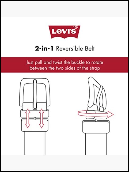 Reversible Leather and PU Belt with Western Buckle, Adjustable Fit main image 6